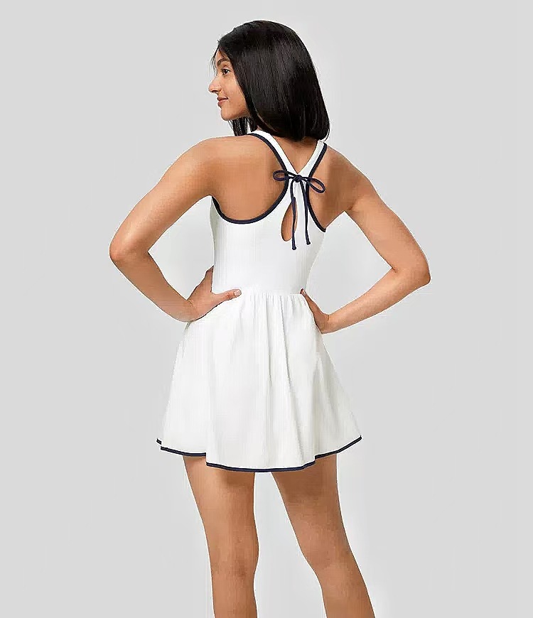 Womens Sleeveless Fit and Flare Mini Activewear Dress